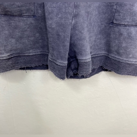 Anthropologie Daily Practice Blue Frayed Surplice Cotton Romper, Size Small - Picture 10 of 10